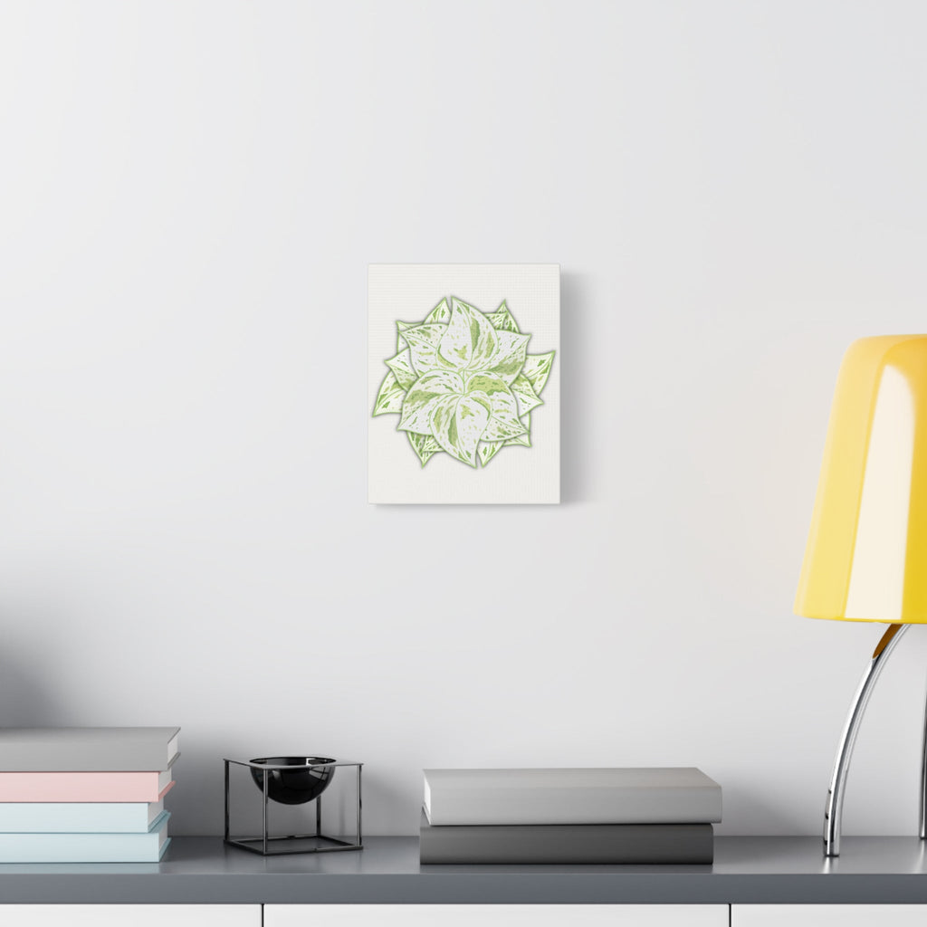 Snow Queen Pothos Canvas Print – Botanical Wall Art