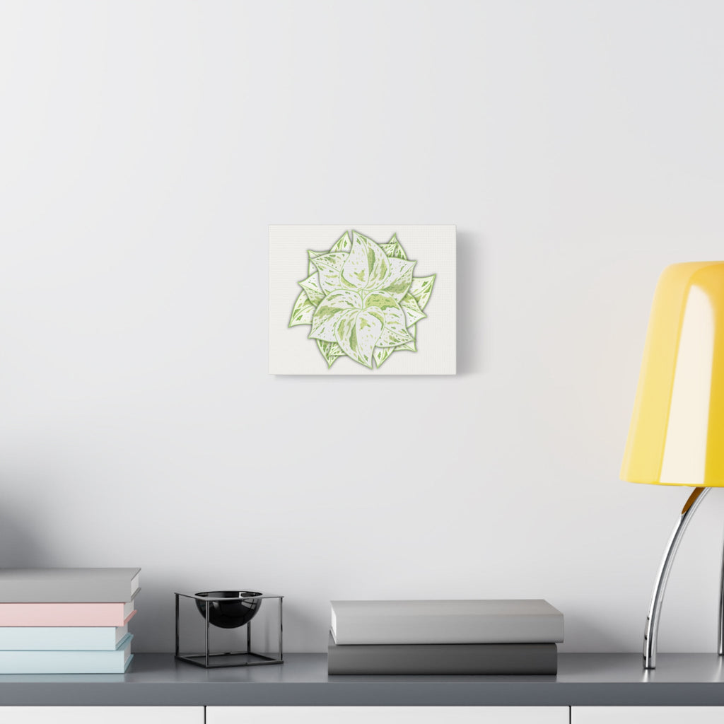 Snow Queen Pothos Canvas Print – Botanical Wall Art