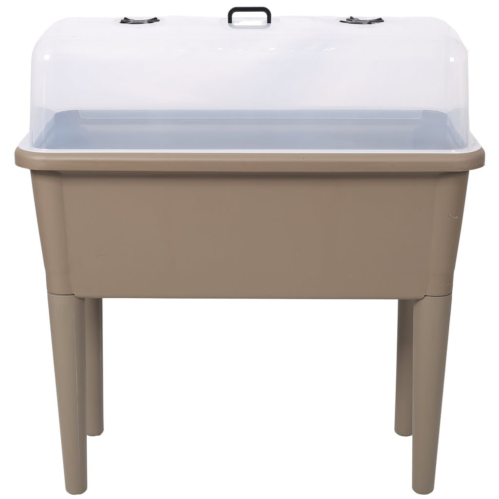 Minimalist Elevated Planter Box with Ventilated Greenhouse Lid, view 2