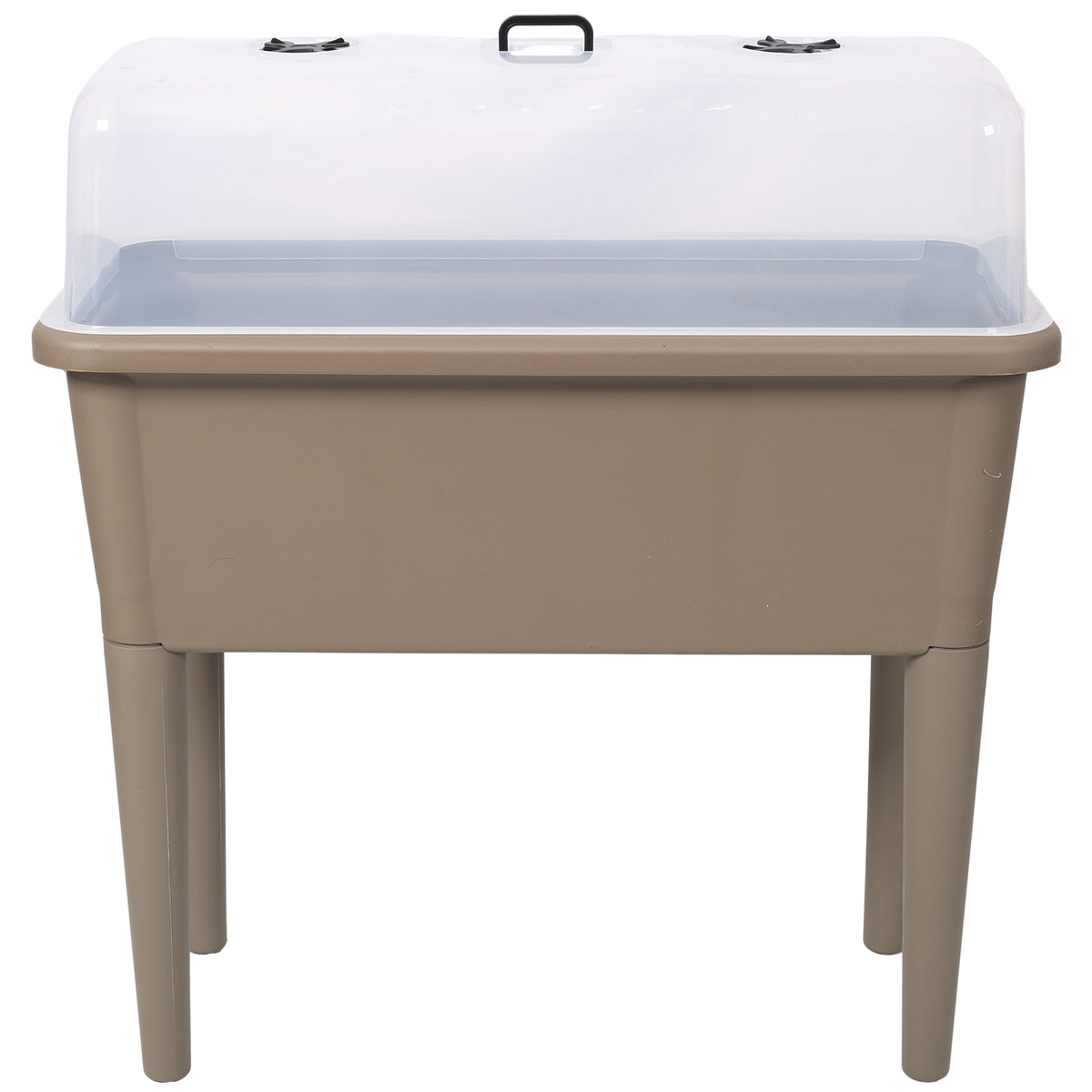 Minimalist Elevated Planter Box with Ventilated Greenhouse Lid