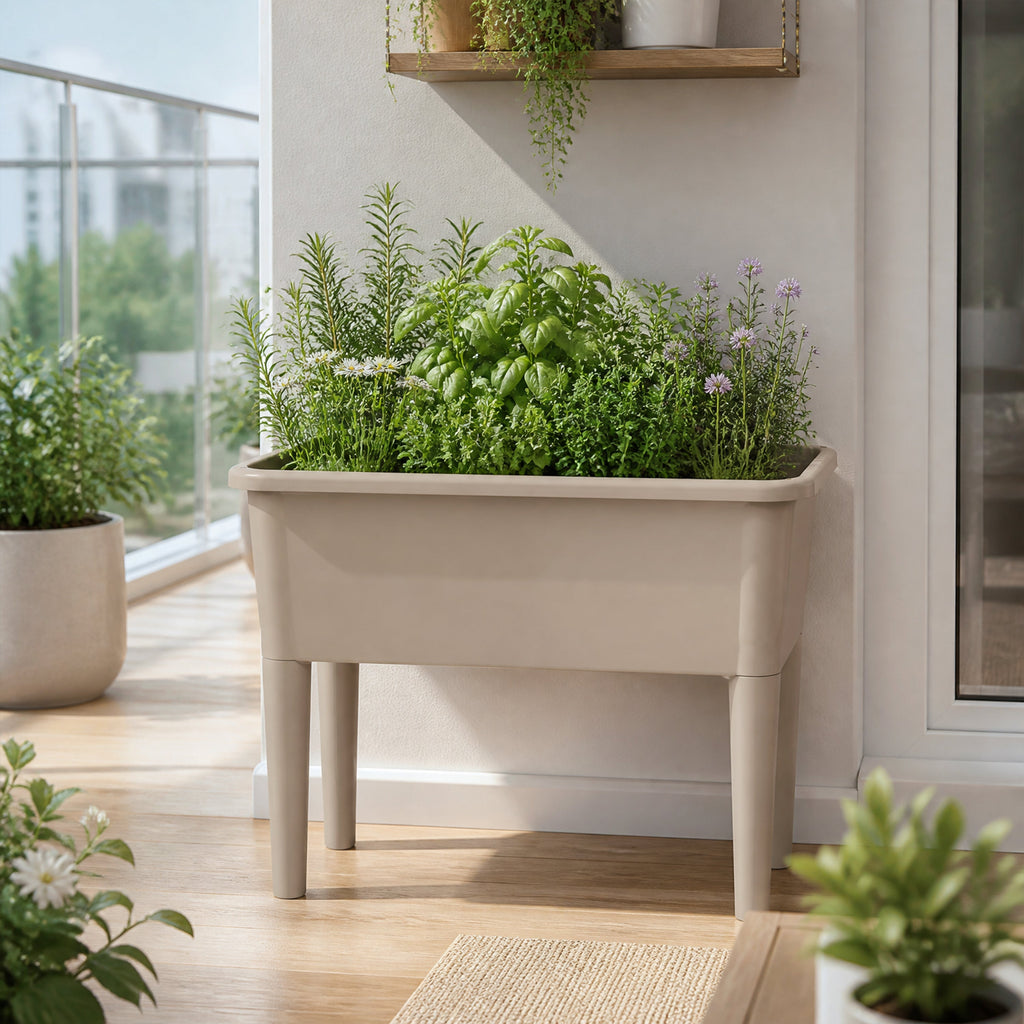 Minimalist Elevated Planter Box with Ventilated Greenhouse Lid, view 9