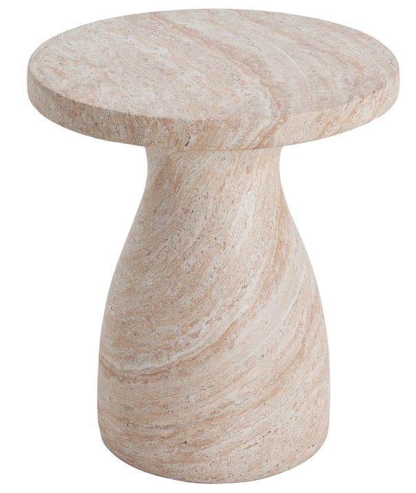 Outdoor / Indoor Travertine Side Table Lightweight, view 3