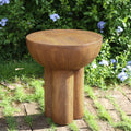 Iris Outdoor Patio Three-Legged Wood-Grain Side Table, view 2