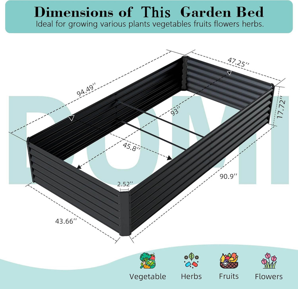 8×4×1.5 ft Galvanized Raised Garden Bed, view 2