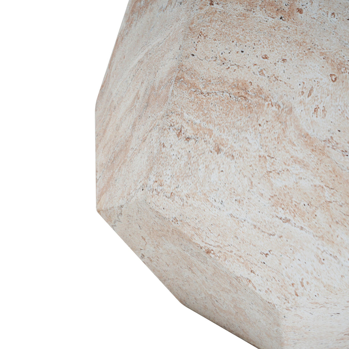 Hexagonal Travertine Concrete Side Table – Indoor/Outdoor, view 3