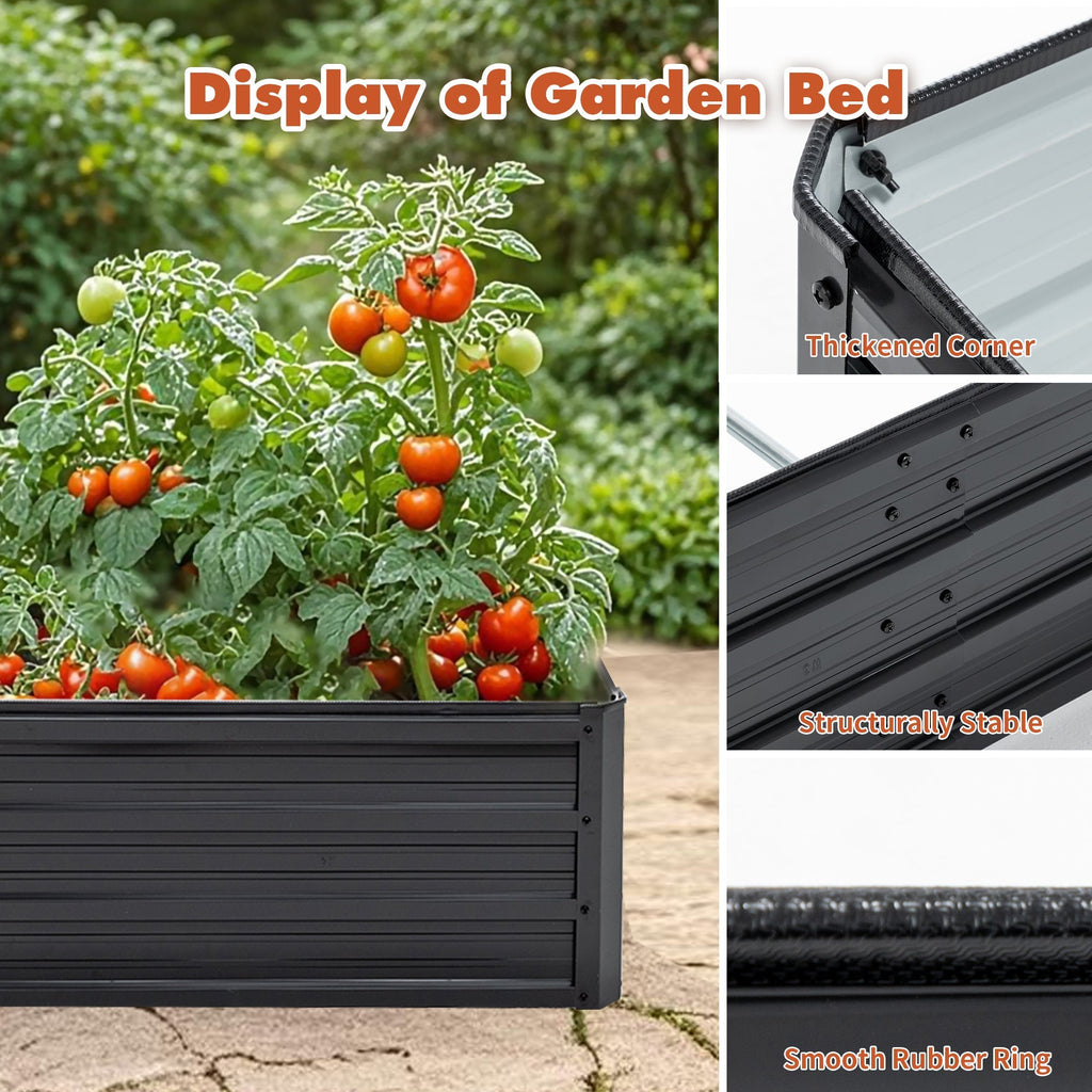 Galvanized Raised Garden Beds Outdoor 8×4×1 ft Planter, view 3