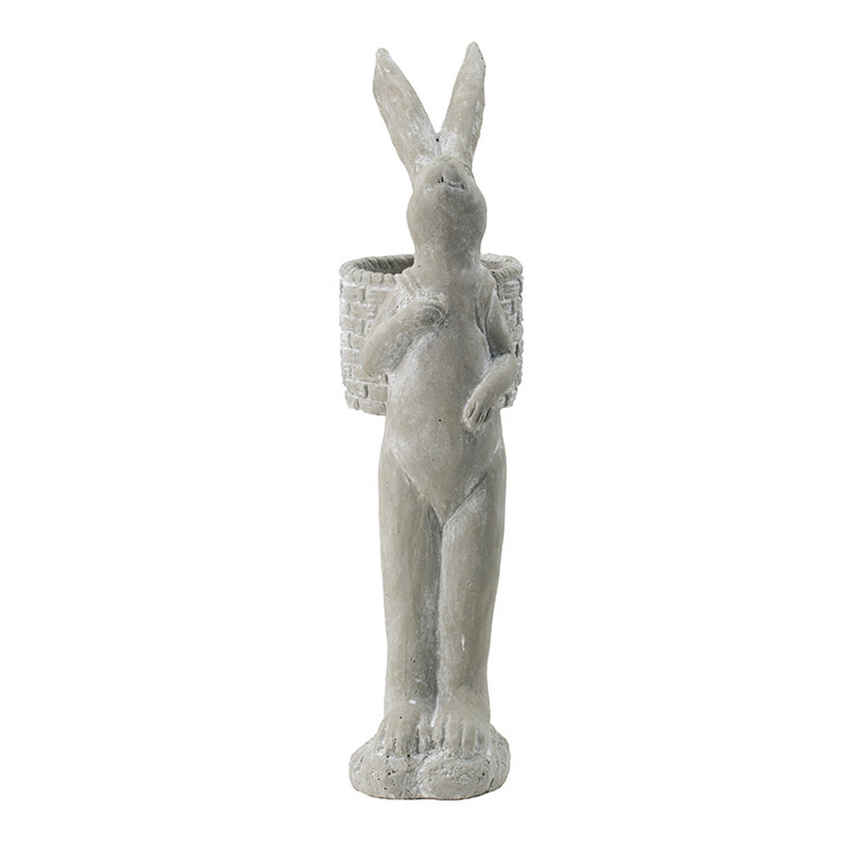 8.5x5.5x19.5" Tall Cement Rabbit Planter, view 9