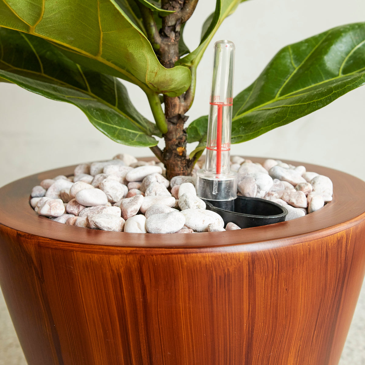 2-Pack 10 in. Dark Wood Plastic Self-Watering Planter Pot, view 2
