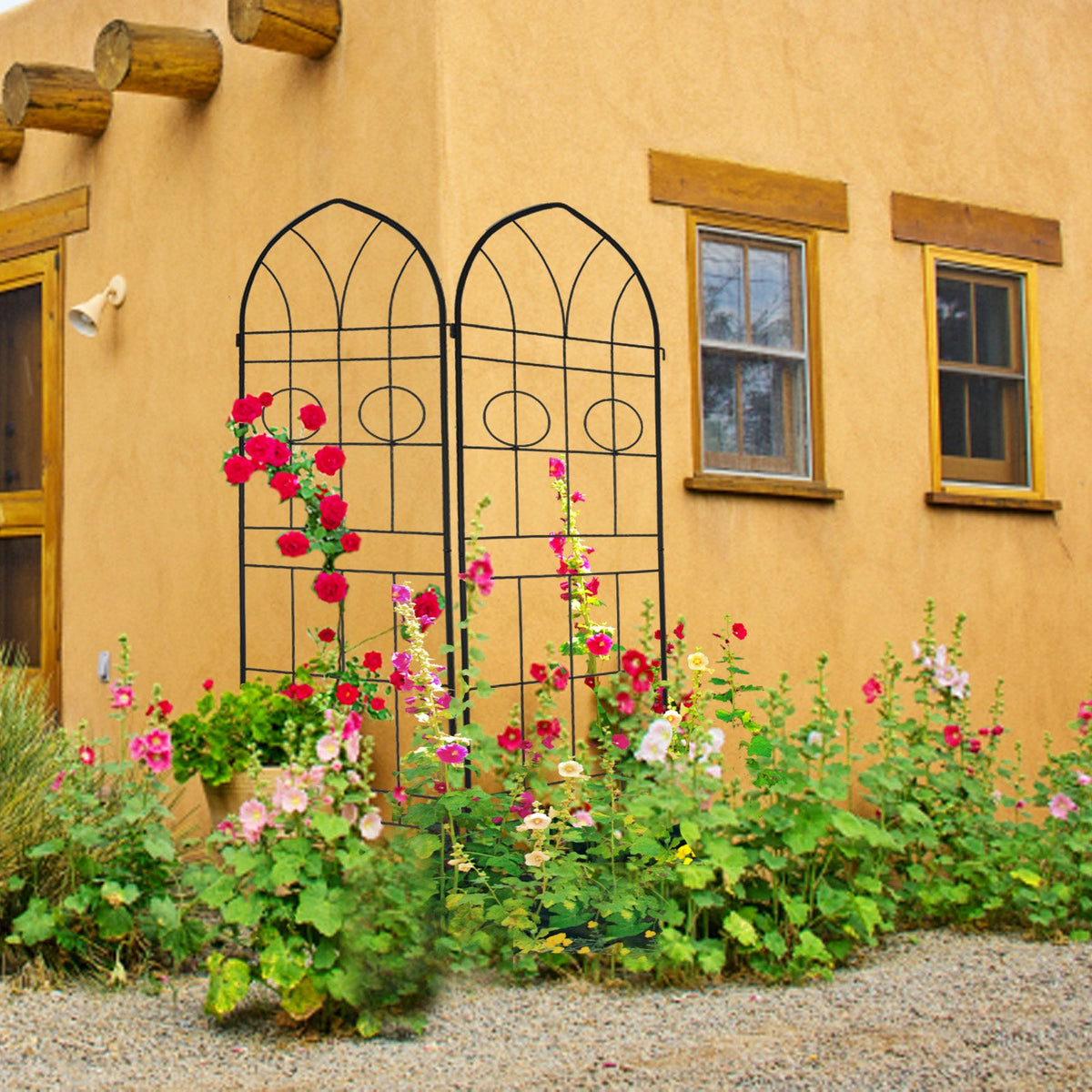 2 Pack Metal Garden Trellis 78.7" x 19.7", view 10
