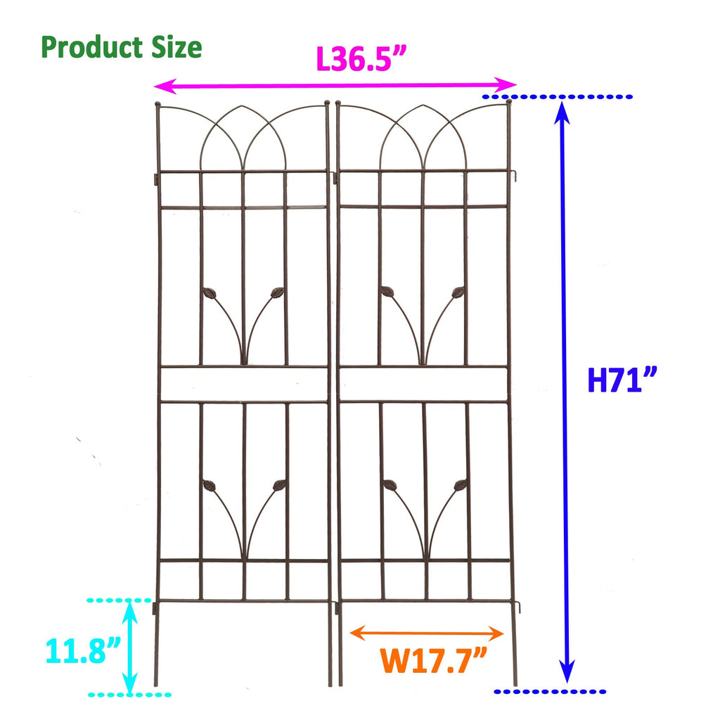 2 Pack Metal Garden Trellis – Brown or Black, view 4
