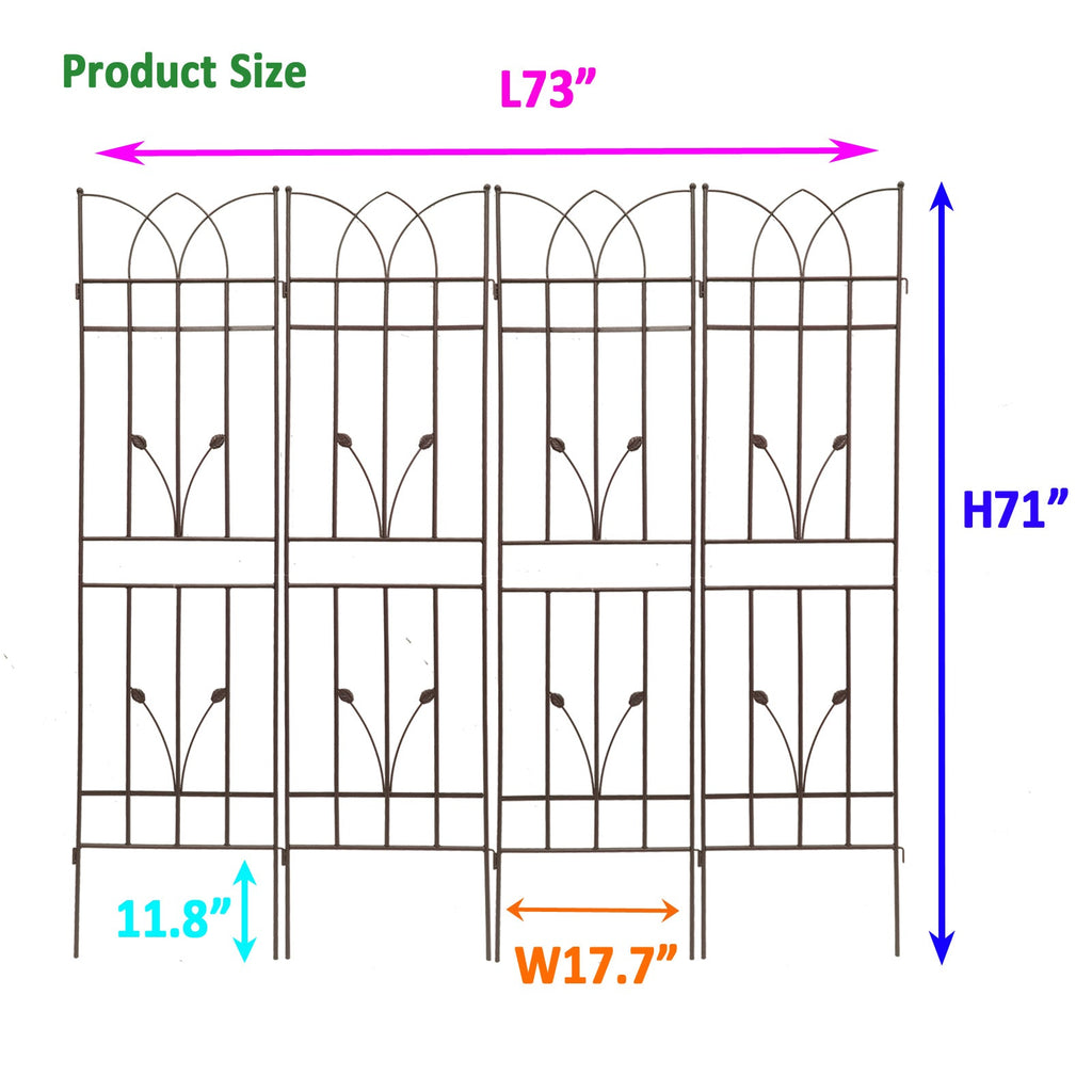 4 Pack Metal Garden Trellis – Brown or Black, view 4