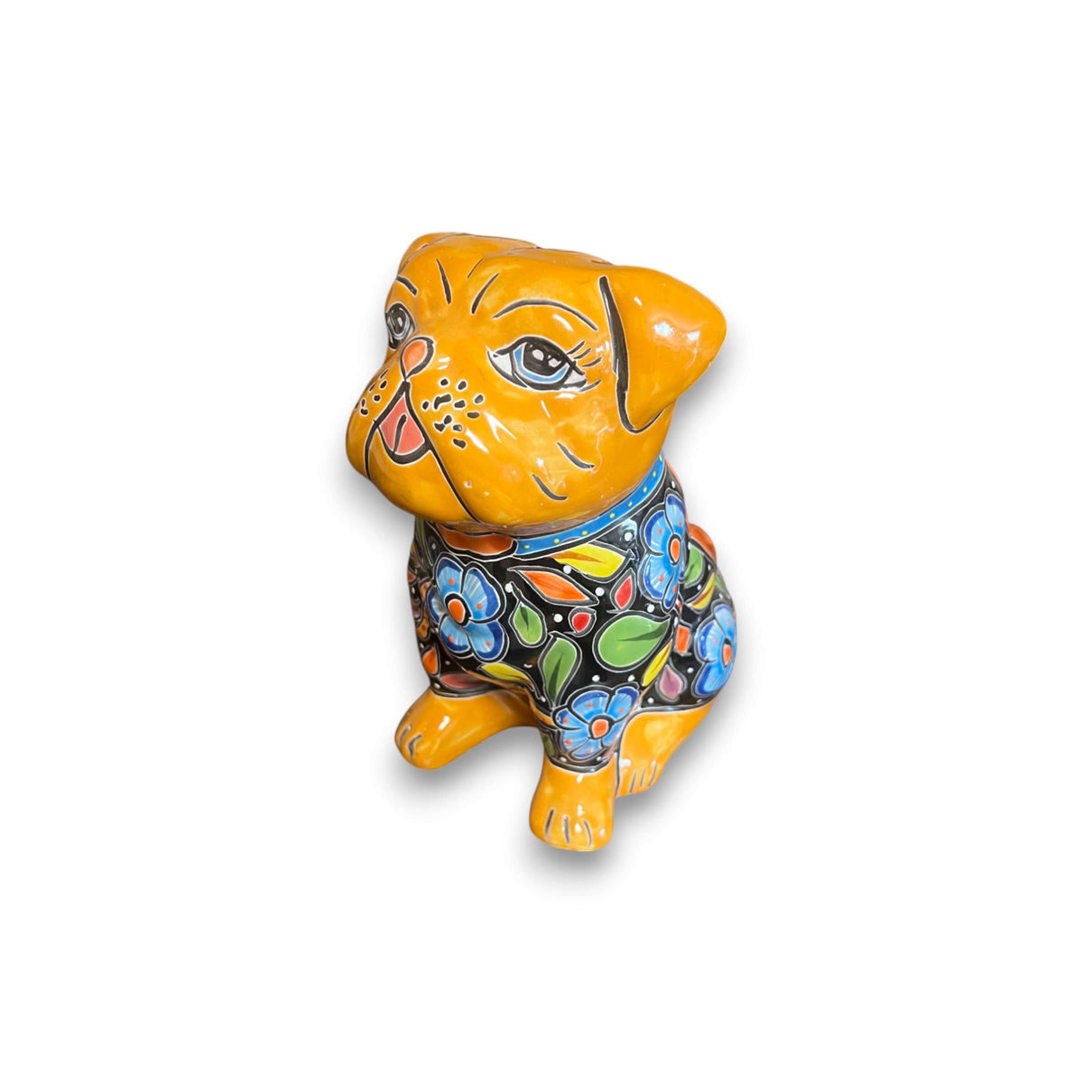 Talavera Pug Planter | Hand-Painted Mexican Dog Pottery, view 5