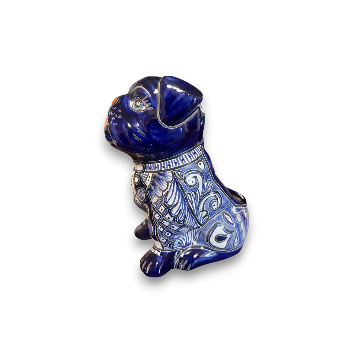 Talavera Pug Planter | Hand-Painted Mexican Dog Pottery, view 8