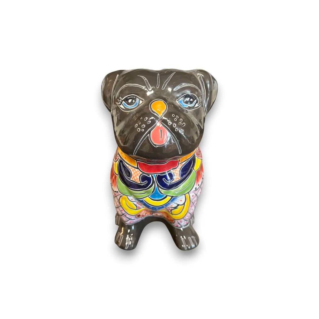 Talavera Pug Planter | Hand-Painted Mexican Dog Pottery, view 4