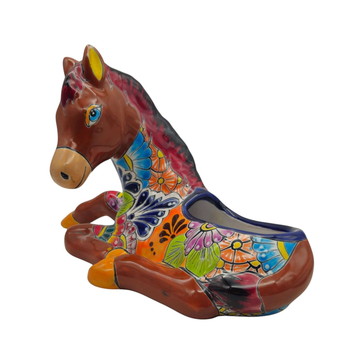 Talavera Horse Planter | Colorful Ceramic Decor, view 3