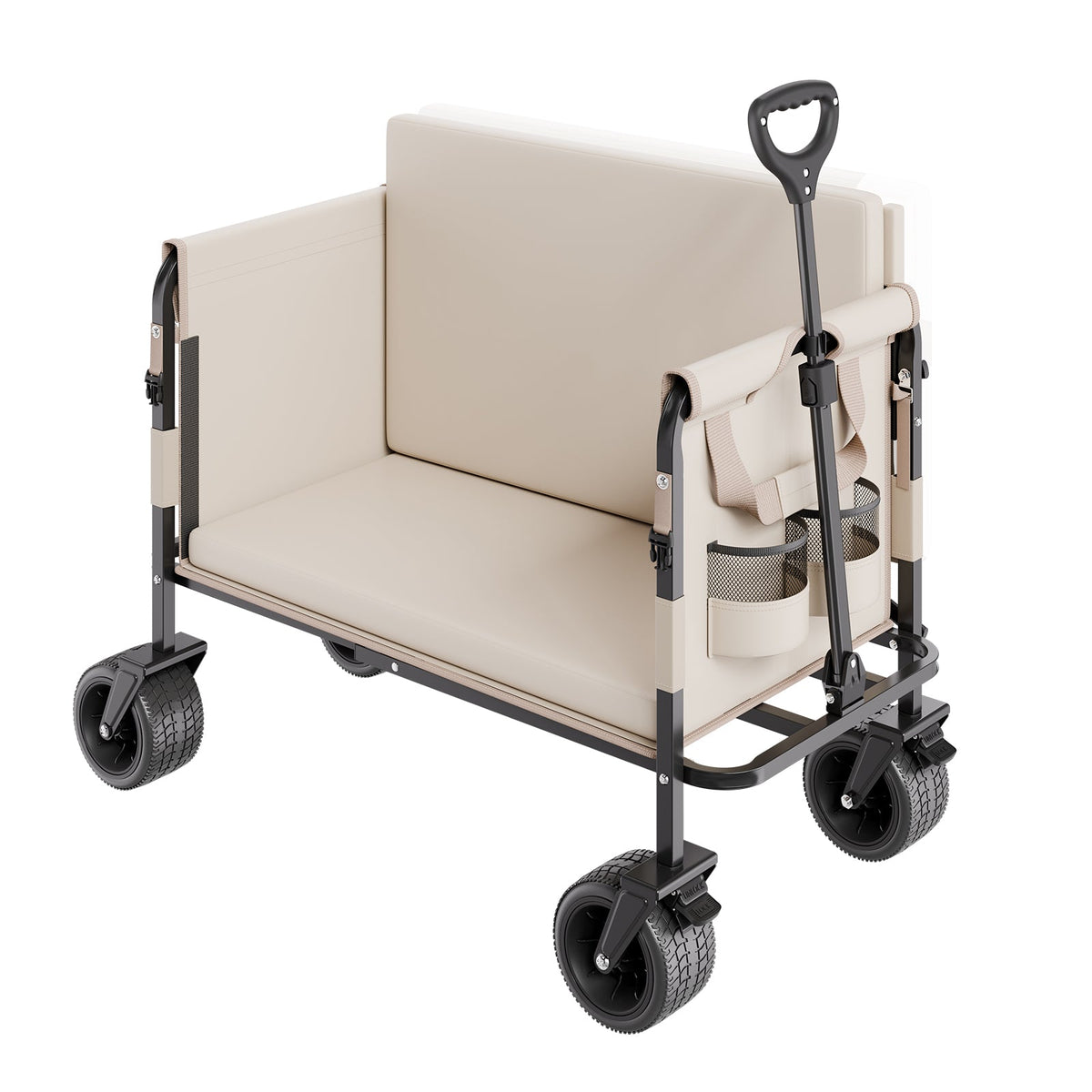 Foldable Steel Garden Wagon Cart with Bench Conversion - Q235 Steel & Oxford, view 6