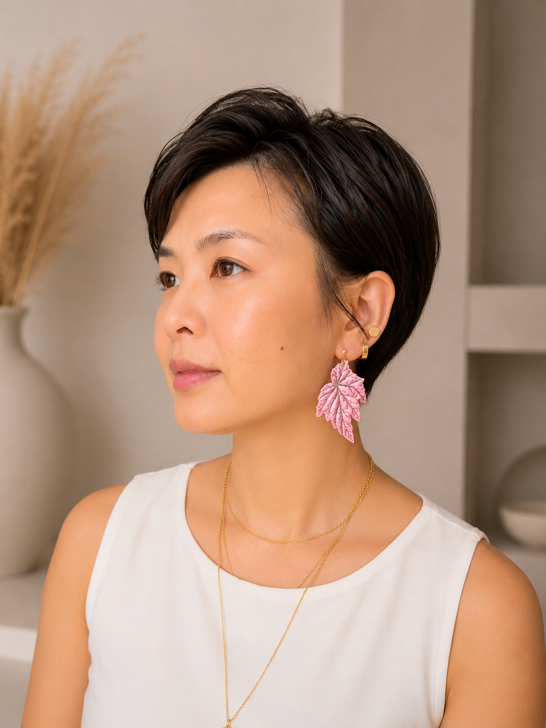 Begonia Lamoon Earrings, view 2