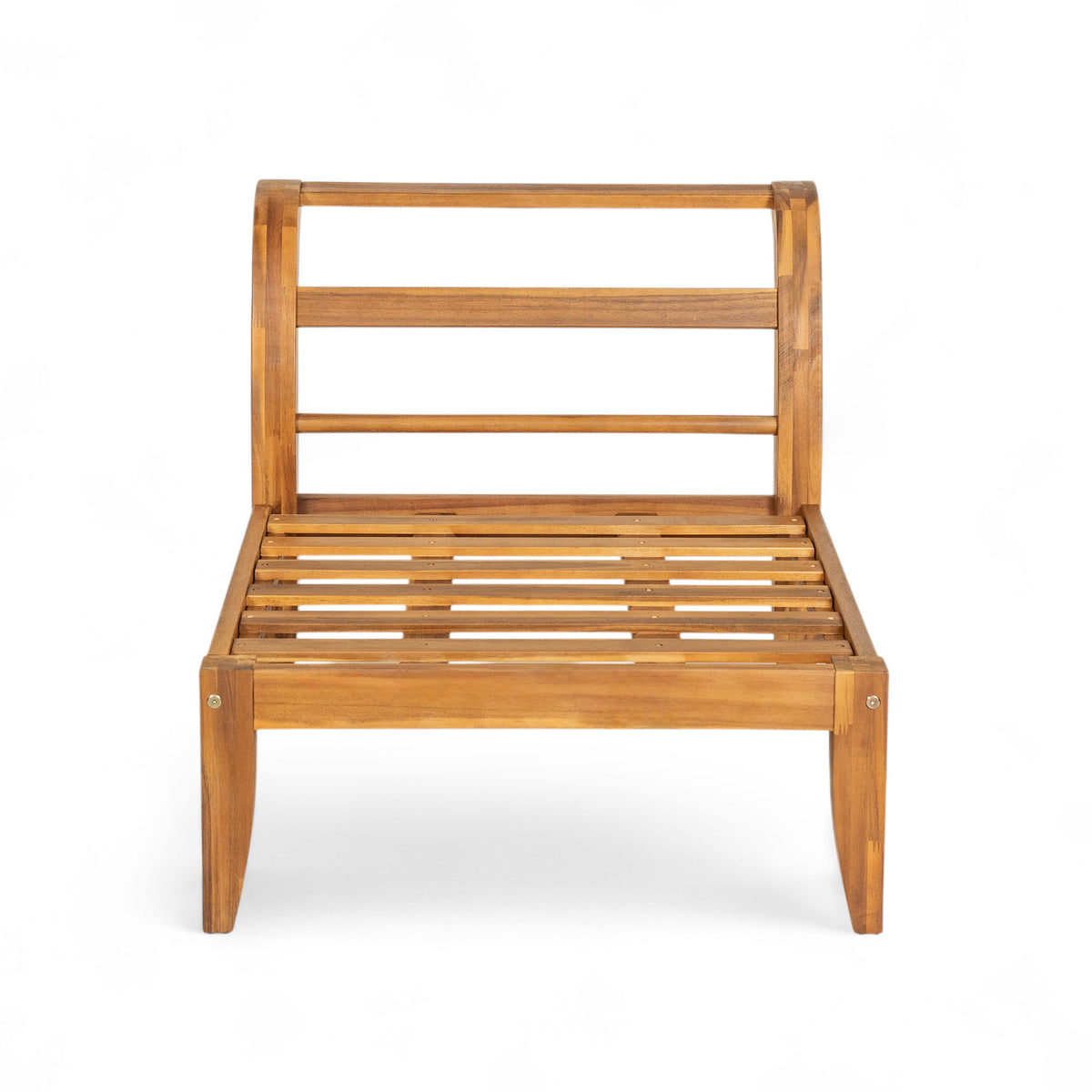 6 Piece Acacia Wood Outdoor Modular Sectional with Daybed and Tea Table, view 14