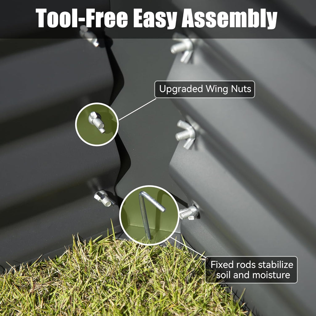 8×4×1.5 ft Galvanized Raised Garden Bed, view 9