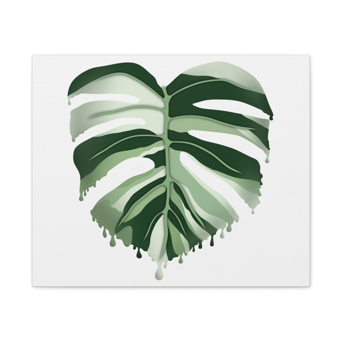 Melting Monstera Albo Canvas Print – Botanical Wall Art, view 4