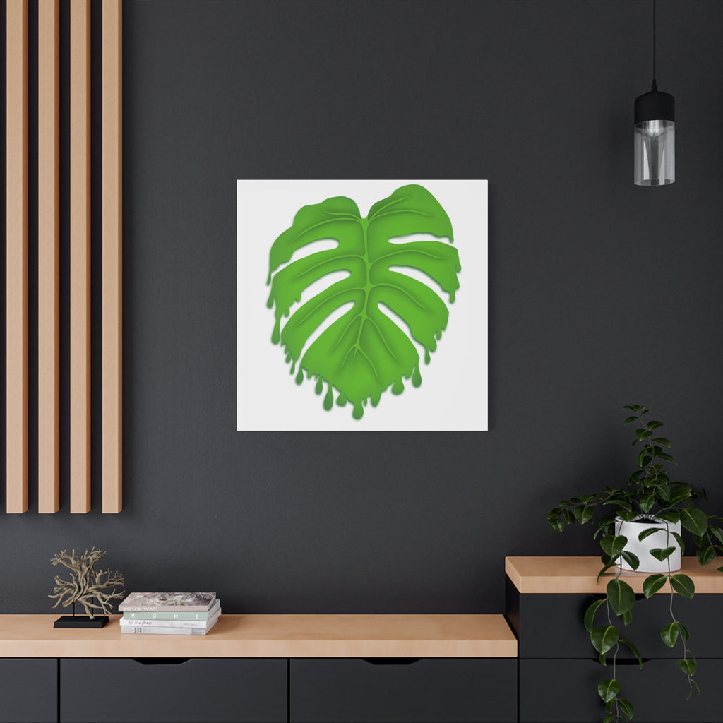 Melting Monstera Canvas Print – Botanical Wall Art