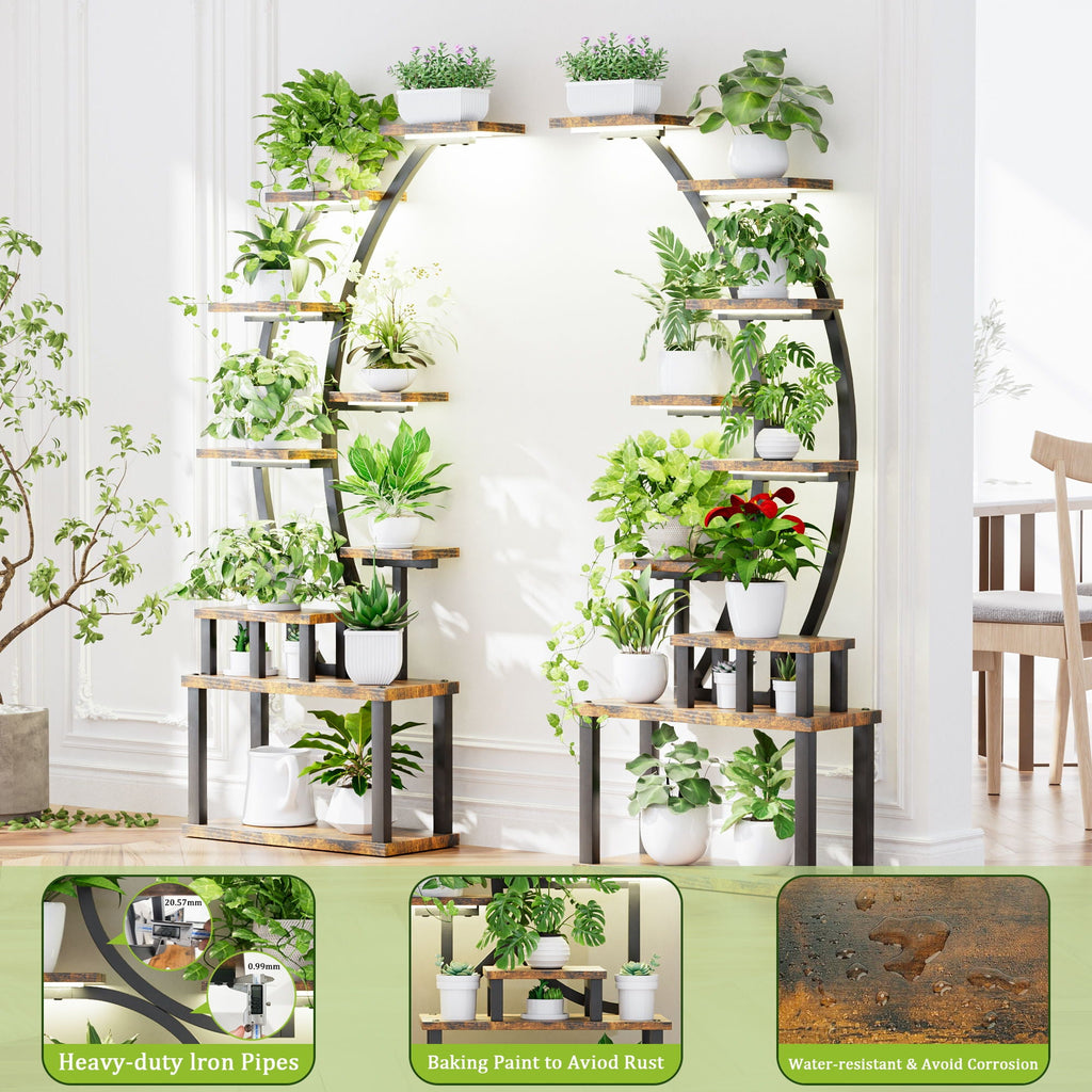 9-tier plant stand with 5 adjustable grow lights, view 5