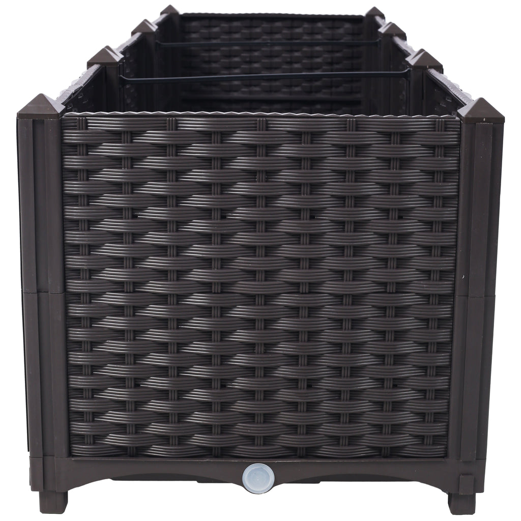 Deep Raised Garden Bed Plastic Planter Boxes with Self-Watering System - Black, view 8