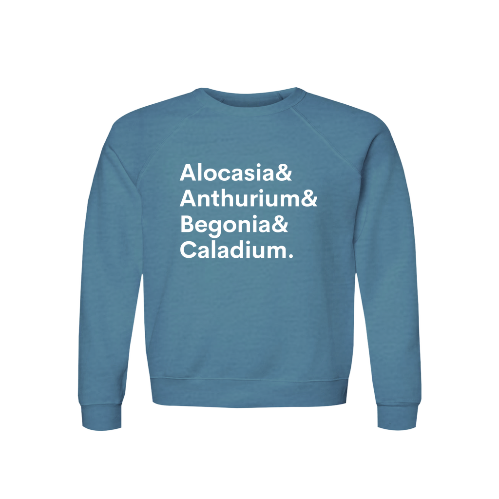 Alocasia, Anthurium, Begonia & Caladium Plant Lover Sweatshirt – Organic Cotton Raglan, view 7