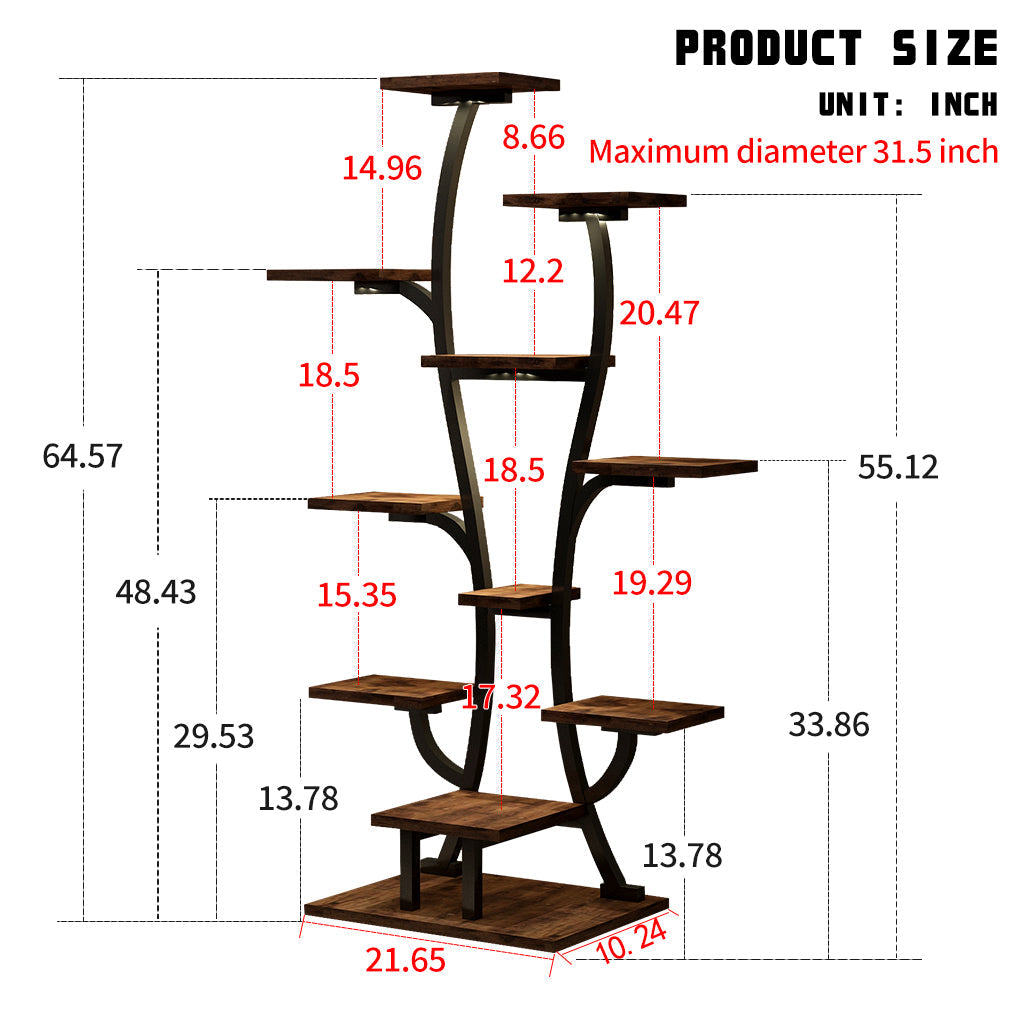 Vase-shaped plant stand with grow lights, view 10