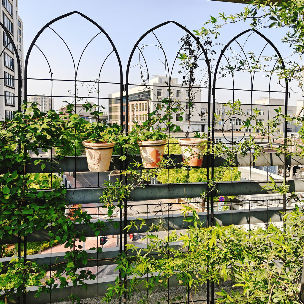4 Pack Rustproof Iron Garden Trellis Panels, view 3