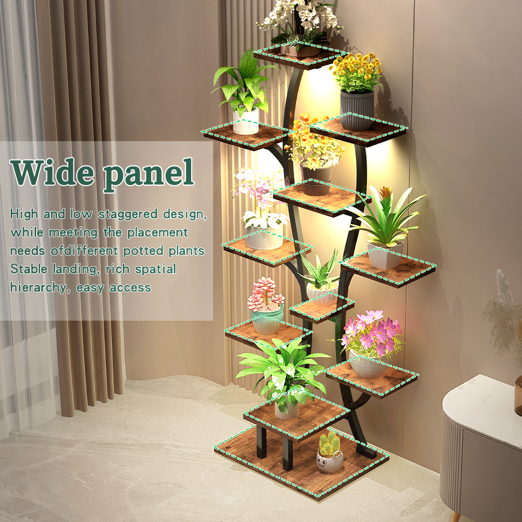 Vase-shaped plant stand with grow lights, view 2