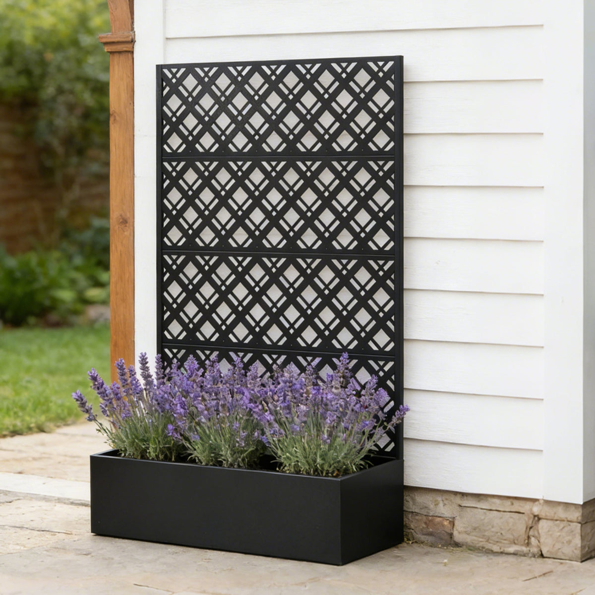 Metal Planter Raised Garden Bed with Trellis, view 7
