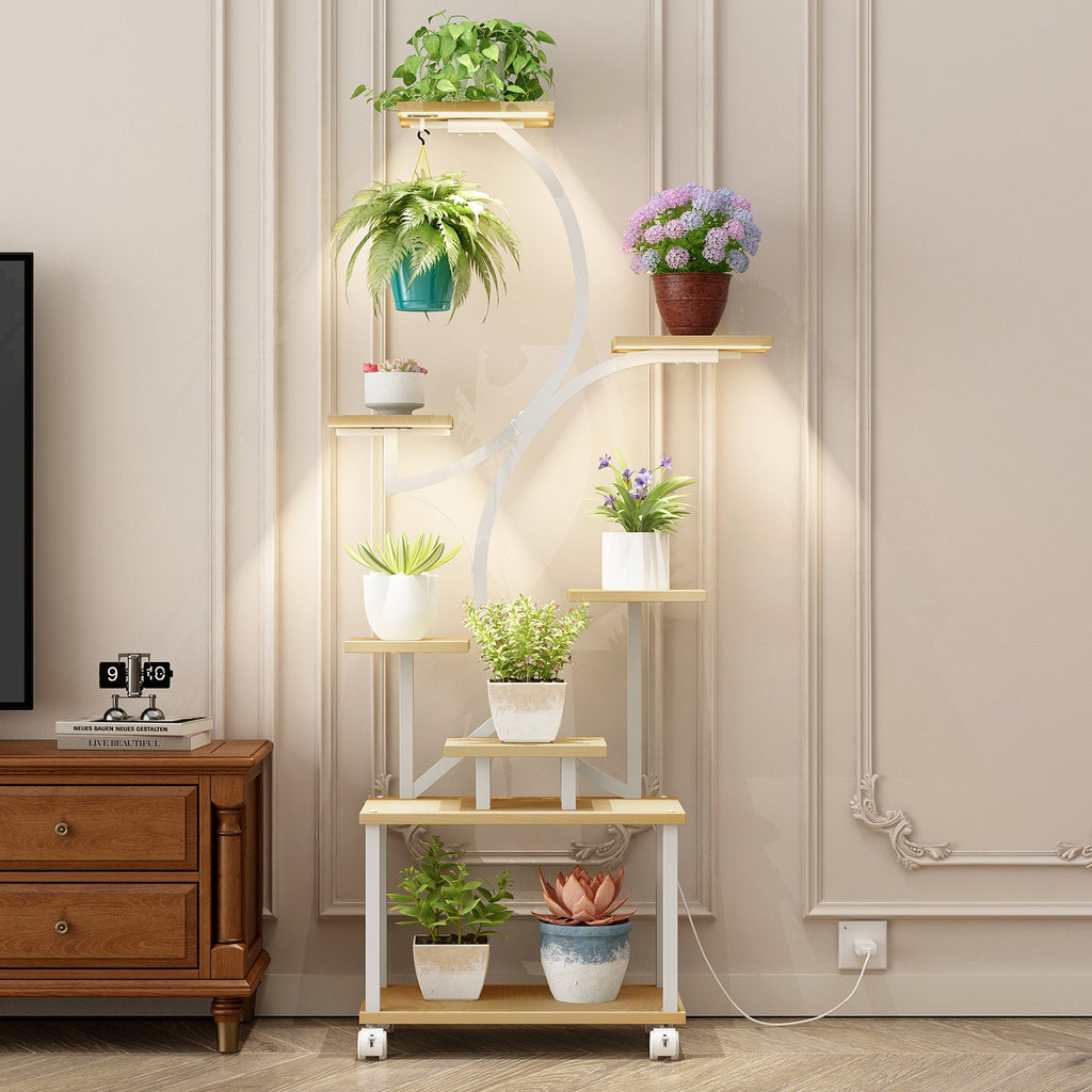 62" 8-tier plant stand with grow lights