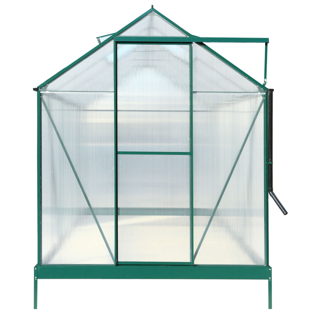 Polycarbonate house, Heavy Duty Outdoor Aluminum Walk-In House Kit With Rain Gutter, Vent And Door For Backyard Garden