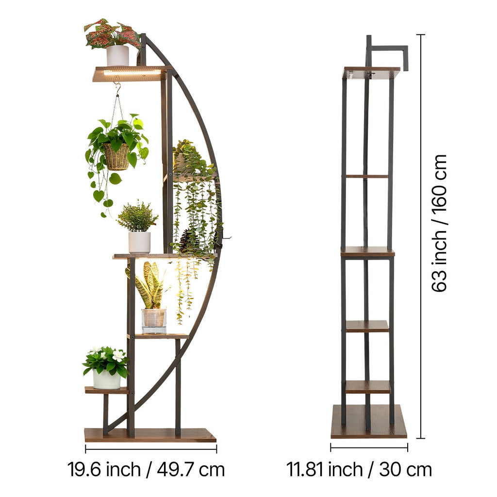 63" 6-tier plant stands with grow lights, 2-pack, view 7