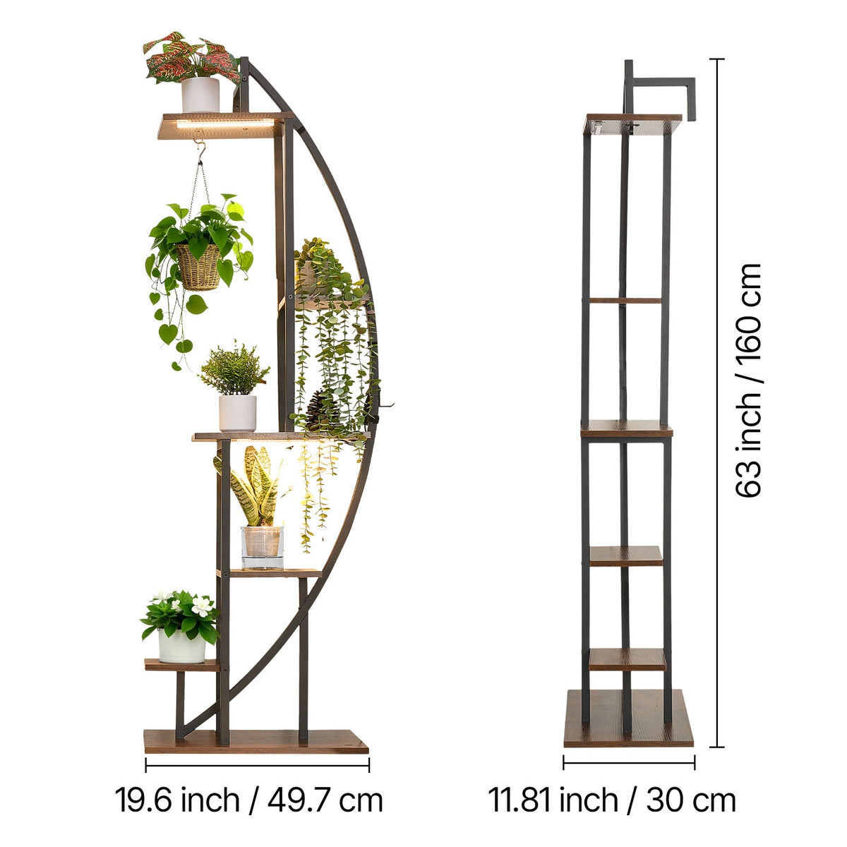 63" 6-tier plant stands with grow lights, 2-pack, view 7
