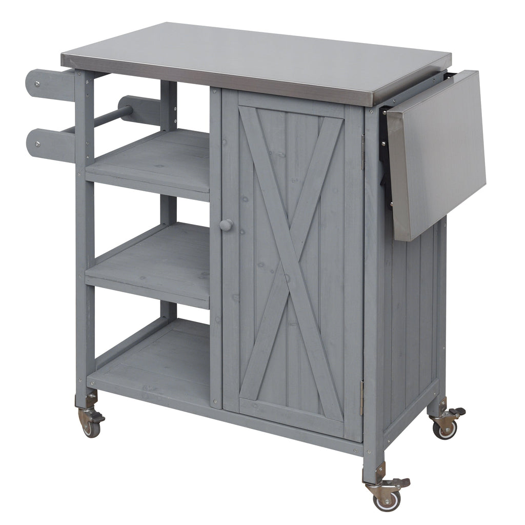 Foldable Outdoor Kitchen Island Patio Kitchen Cart, view 7