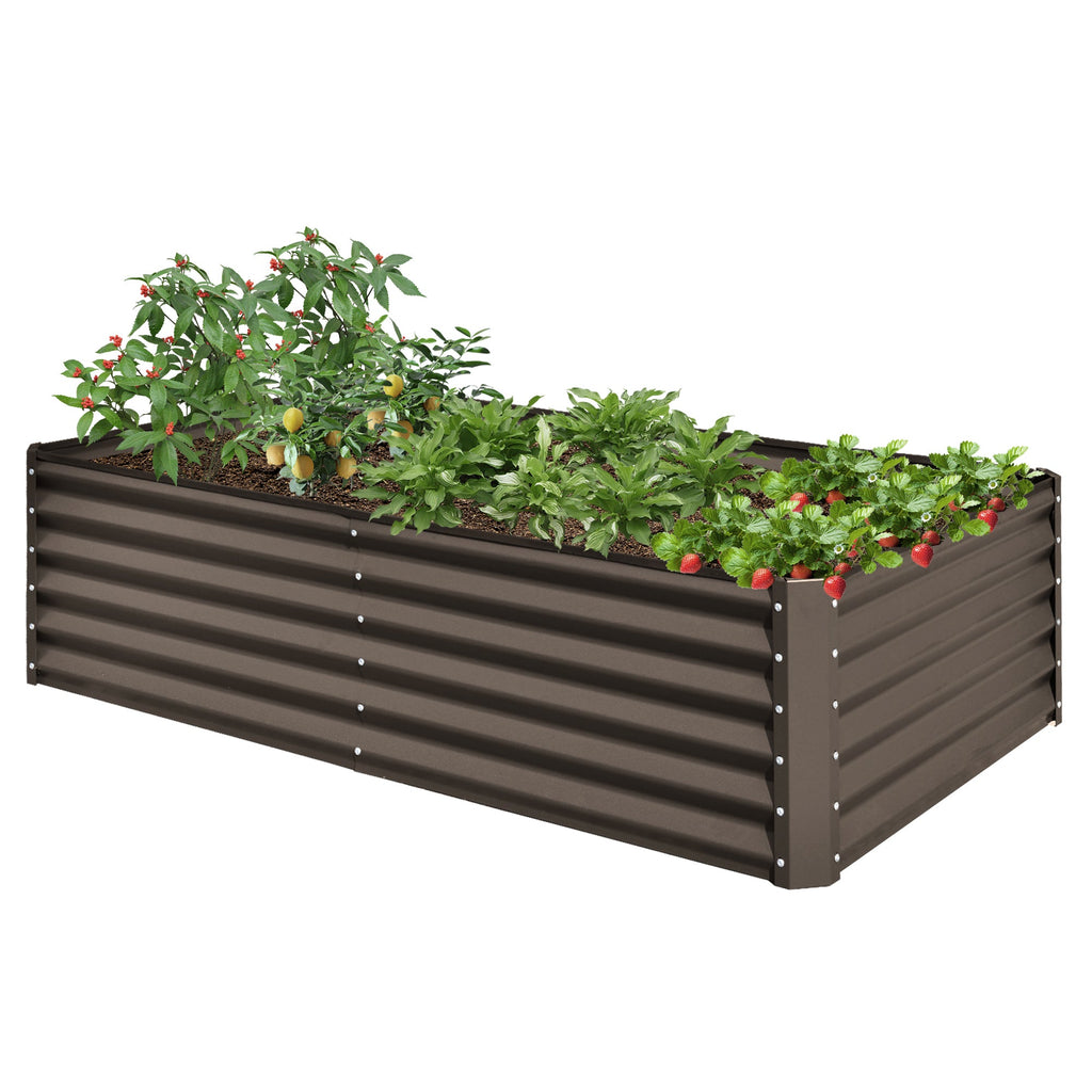 6x3x1.5ft Galvanized Raised Garden Bed – Brown or Dark Gray, view 3