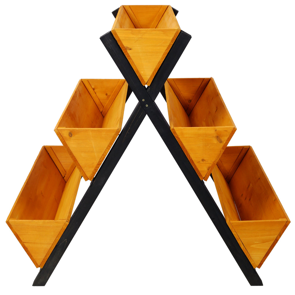 3 Tiers Wooden Vertical Raised Garden Bed with Legs, view 5