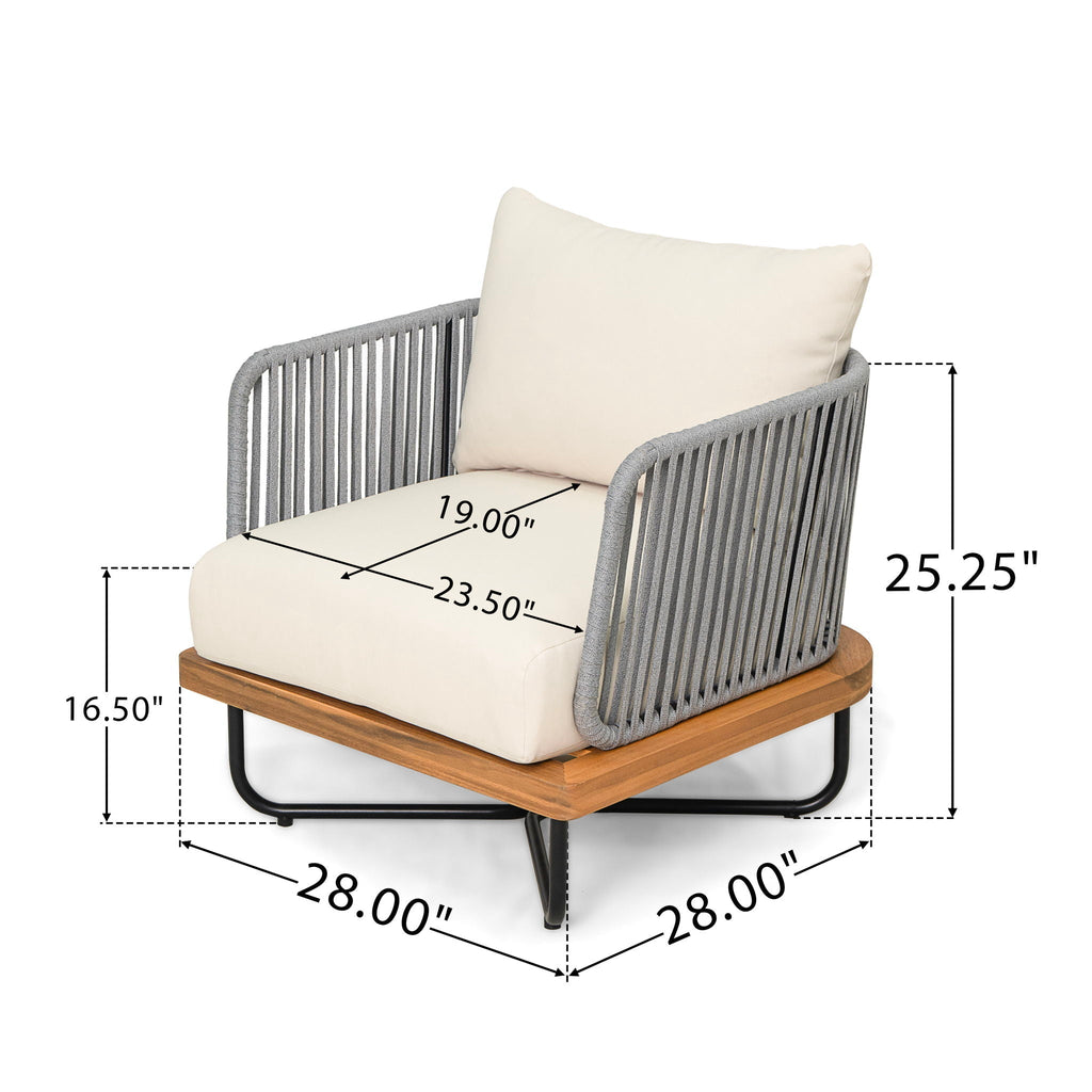 Lucca Outdoor Acacia Wood Chair, view 8