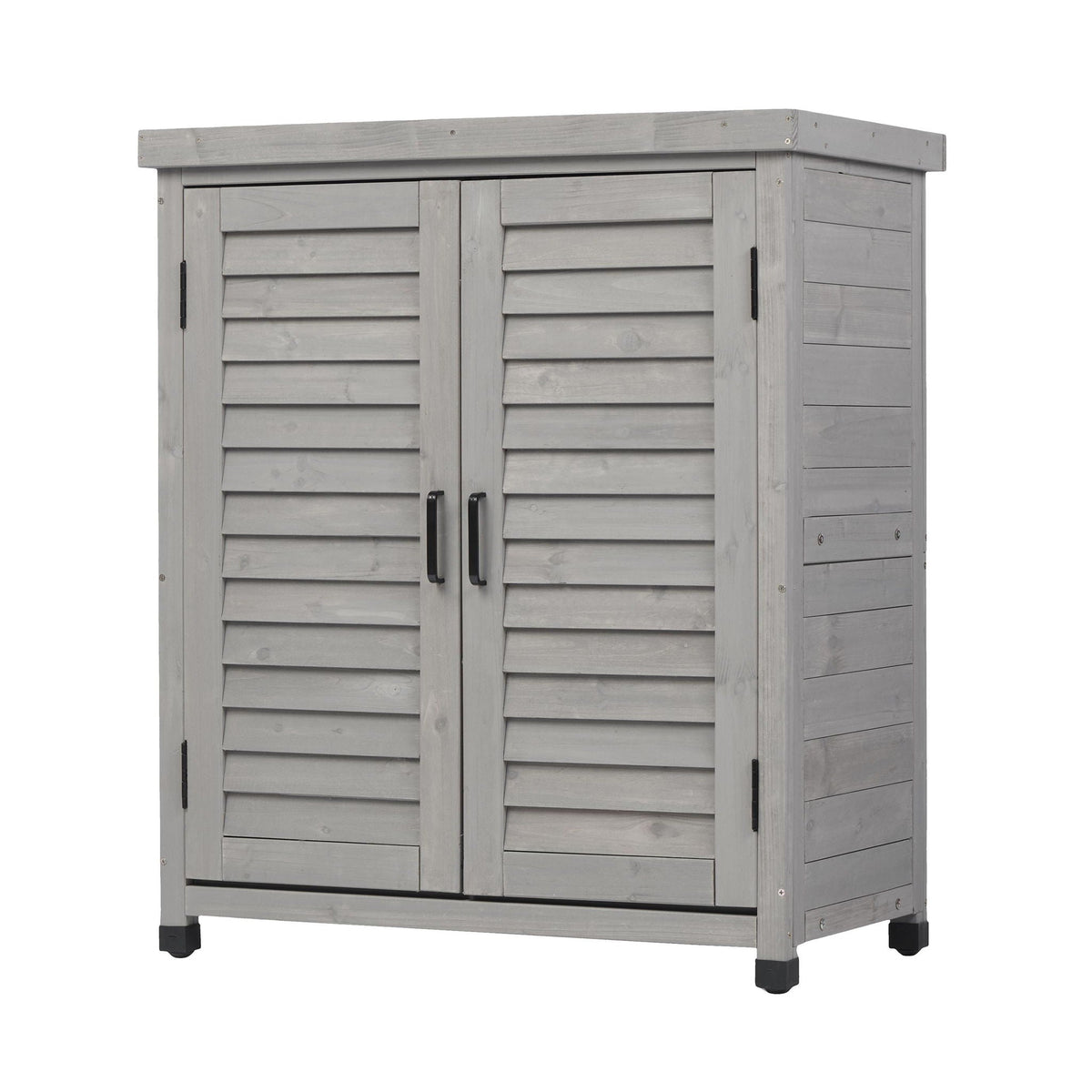 Potting Bench With Storage Cabinet And Metal Table Top For Outdoor, view 11
