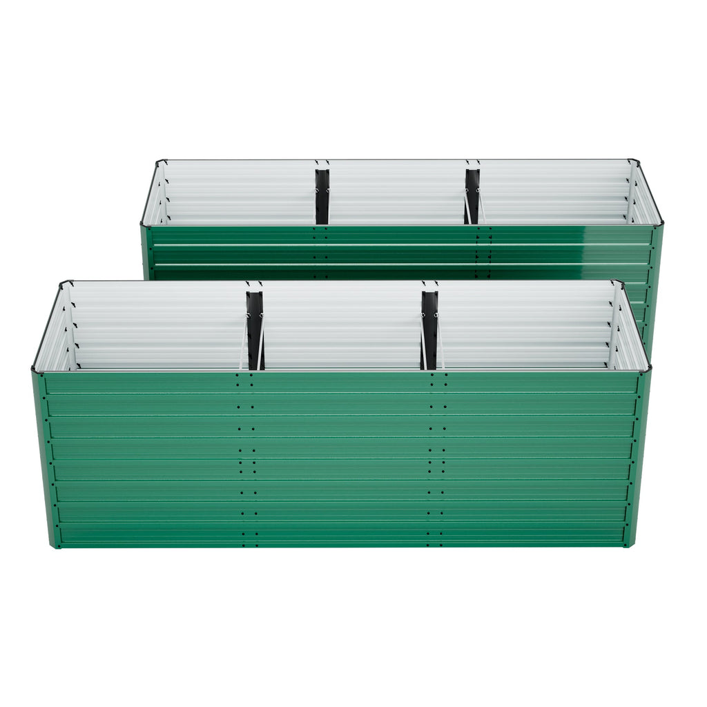 2-Pack 93.7" x 31.5" x 32.3" Raised Garden Bed with Ergonomic No-Bend Design, view 9