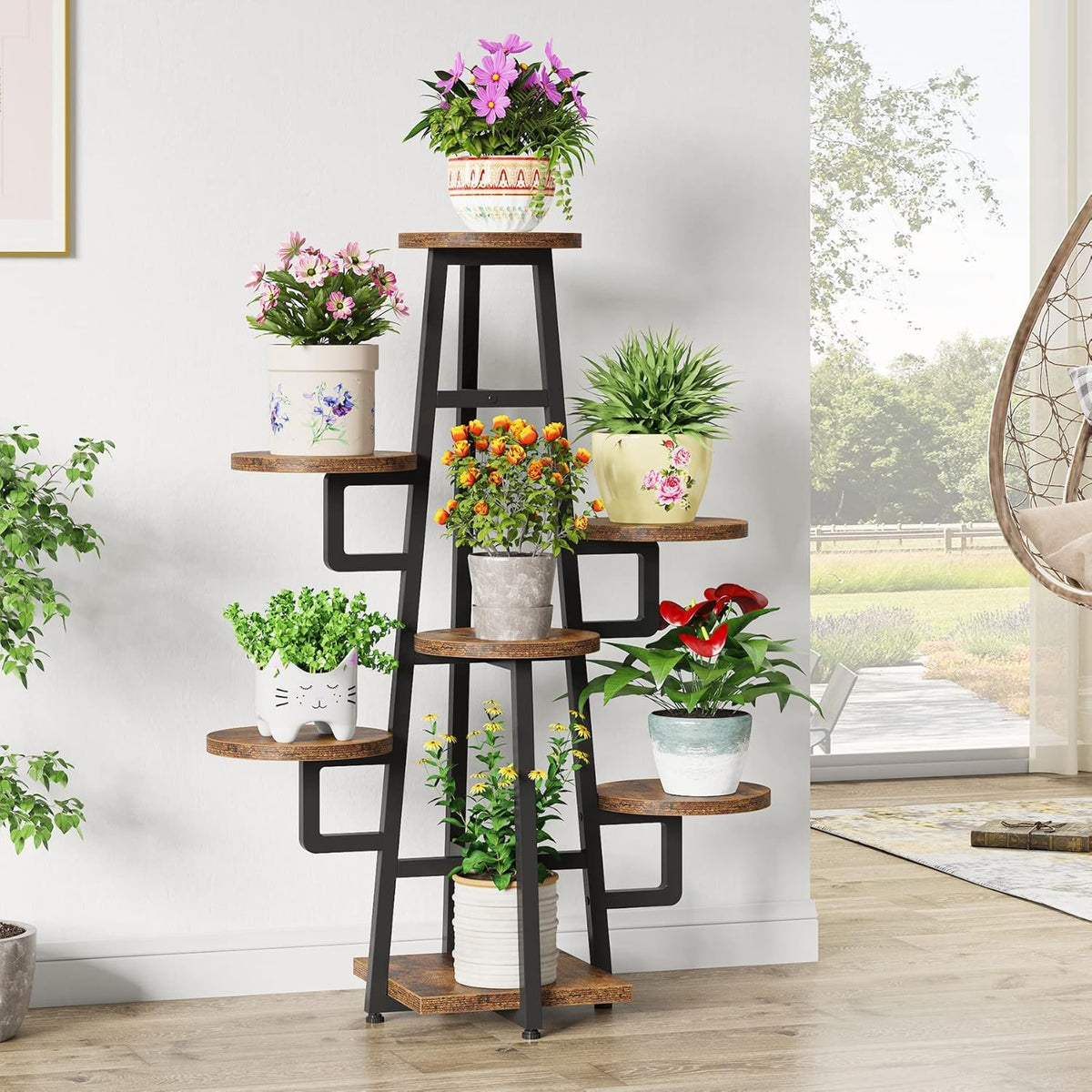 7-tier high-low corner plant shelf, view 7