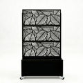 Leaf Pattern Privacy Screen with Planter Box
