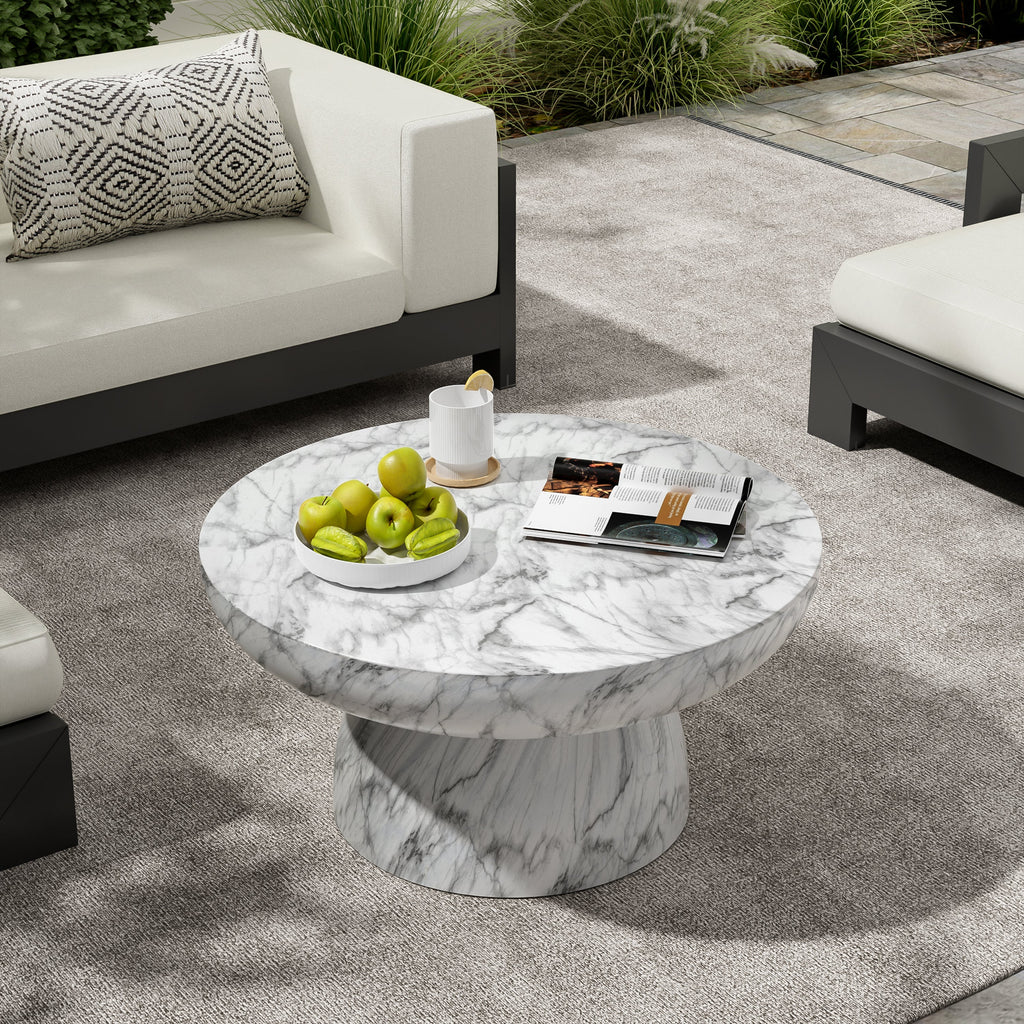 MGO Faux Marble Coffee Table for Indoor and Outdoor Use, view 3