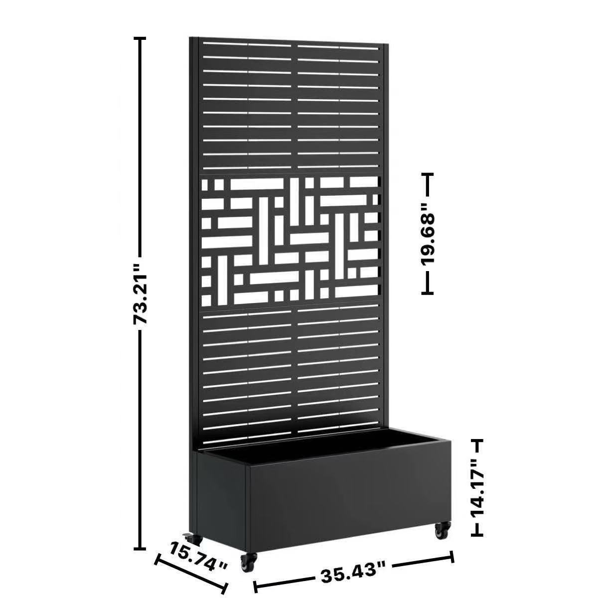Mobile Metal Planter Box with Trellis & Lockable Wheels – 73" Tall, view 6