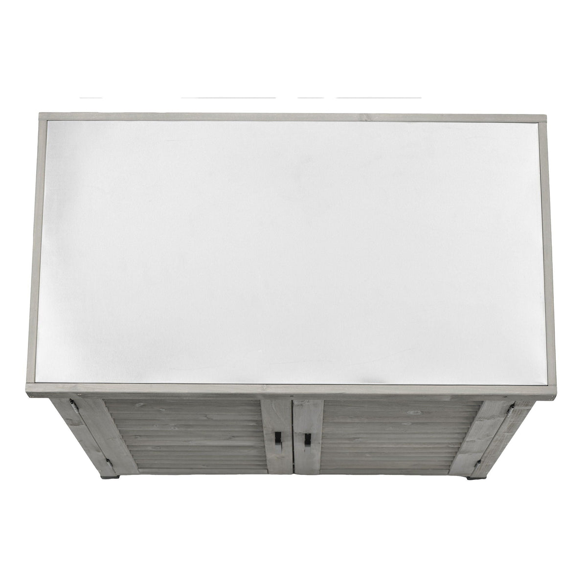 Potting Bench With Storage Cabinet And Metal Table Top For Outdoor, view 12