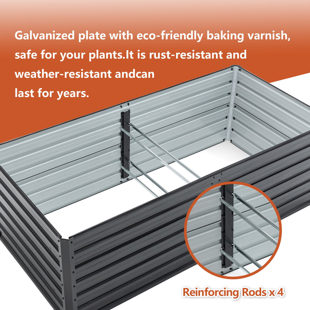 2-Pack 6x3x2 FT Galvanized Metal Raised Garden Beds, view 5