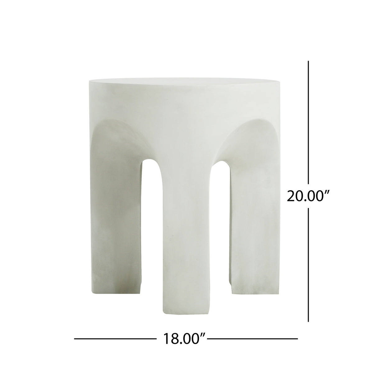 Outdoor MGO Round Top Side Table in Antique White, view 8