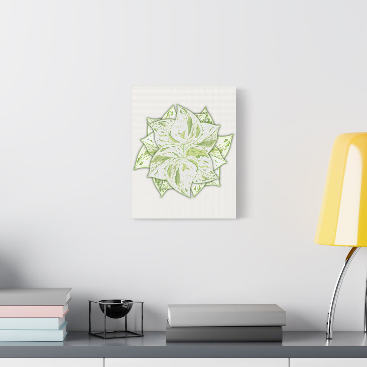 Snow Queen Pothos Canvas Print – Botanical Wall Art